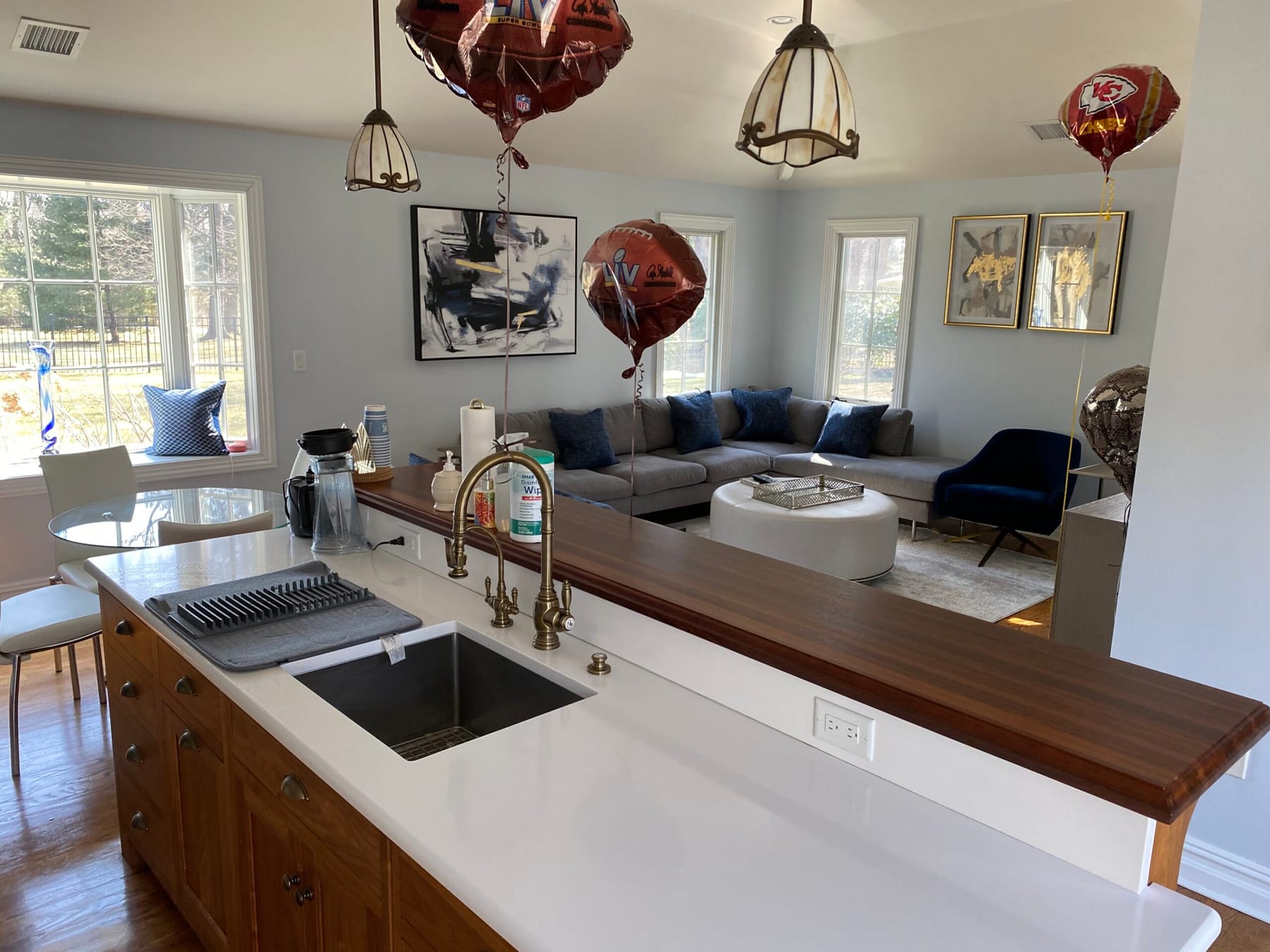 After: the same kitchen, cleared and clean